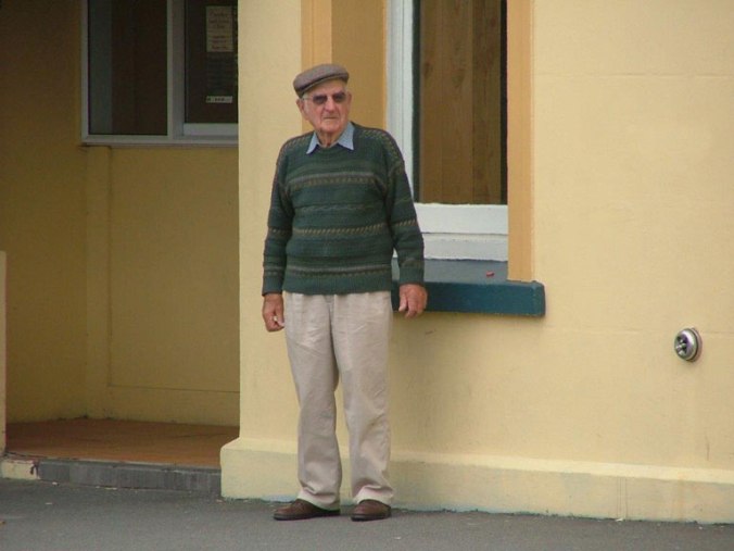 Granddad outside Cokers in 2006.